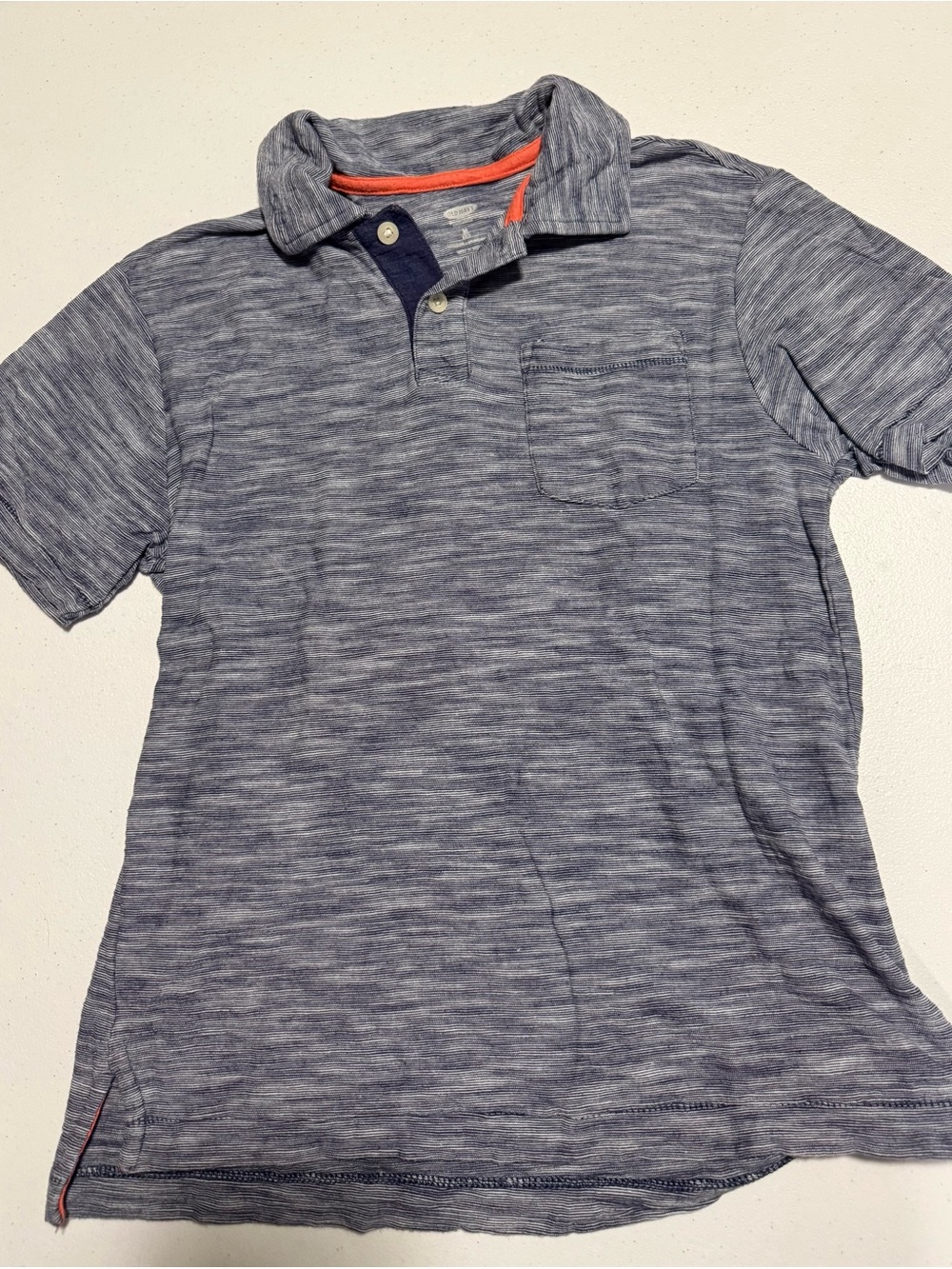 Boys Heather Blue Short-Sleeve Polo Shirt